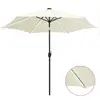 vidaXL Parasol avec LED et mât en aluminium 300 cm Blanc sable