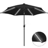 vidaXL Parasol avec LED et mât en aluminium 300 cm Noir