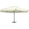 vidaXL Vidaxl Parasol De Jardin Avec Mât En Aluminium 600 Cm Blanc Sable