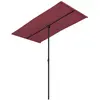 vidaXL Parasol de jardin et mât en aluminium 180x110 cm rouge bordeaux