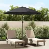vidaXL Parasol d'extérieur avec mât en aluminium 270 cm Noir