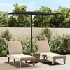 Parasol d'extérieur avec mât en aluminium 2x1,5 m Noir Vidaxl Noir