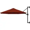 vidaXL Parasol mural avec mât en métal 300 cm Terre cuite