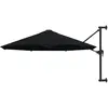 vidaXL Parasol mural avec mât en métal 300 cm Noir