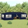 vidaXL Tente de réception avec parois latérales 4x9 m Bleu 90 g/m²
