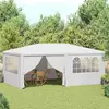 vidaXL Tente de réception et parois latérales 4x6 m Blanc 90 g/m²