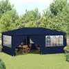 vidaXL Tente de réception avec parois latérales 4x6 m Bleu 90 g/m²