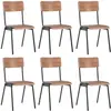 vidaXL Chaises à manger lot de 6 marron Contreplaqué