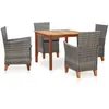 vidaXL Mobilier à dîner 5 pcs résine tressée et bois d'acacia gris