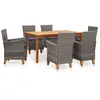 vidaXL Mobilier à dîner 7 pcs résine tressée et bois d'acacia gris