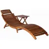 vidaXL Chaise longue avec table Bois d'acacia massif Marron