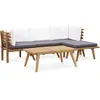 vidaXL Salon de jardin 5 pcs Bois d'acacia massif