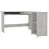 Vidaxl bureau d'angle en forme de l gris béton bois d'ingénierie 800751