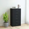 vidaXL Buffet avec 6 tiroirs Noir 50x34x96 cm Bois d'ingénierie 800667