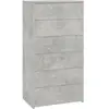vidaXL Buffet avec 6 tiroirs Gris béton 50x34x96 cm Aggloméré