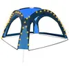 vidaXL Tente de réception avec LED et 4 parois 3,6x3,6x2,3 m Bleu
