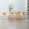 vidaXL Chaises de salle à manger 6 pcs Crème Bois courbé et similicuir