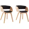 vidaXL Chaises De Salle À Manger 2 Pcs Noir Bois Courbé Et Similicuir