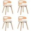 vidaXL Chaises de salle à manger 4 pcs Crème Bois courbé et similicuir