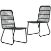 vidaXL Chaises de jardin 2 pcs Résine tressée Noir