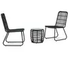 vidaXL Ensemble de bistro 3 pcs Résine tressée Noir