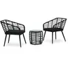 vidaXL Ensemble de bistro 3 pcs Résine tressée Noir