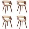 vidaXL Chaises à manger lot de 4 crème bois courbé et similicuir
