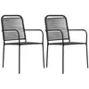 vidaXL Vidaxl Chaises De Jardin Lot De 2 Corde En Coton Et Acier Noir