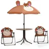 vidaXL Jeu de bistro avec parasol pour enfants 3 pcs Marron