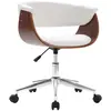 vidaXL Chaise pivotante à dîner Blanc Bois courbé et similicuir