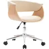 Chaise pivotante à dîner Crème Bois courbé et similicuir Vidaxl Cream