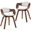 vidaXL Chaises à manger lot de 2 bois courbé et similicuir