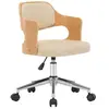 Vidaxl - Chaise pivotante à dîner Crème Bois courbé et similicuir Cream