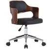 vidaXL Chaise pivotante à dîner Noir Bois courbé et similicuir