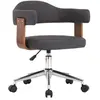 vidaXL Chaise pivotante de salle à manger Gris Bois courbé et tissu