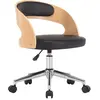 vidaXL Vidaxl Chaise Pivotante À Manger Noir Bois Courbé Et Similicuir