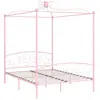 vidaXL Cadre de lit à baldaquin Rose Métal 160 x 200 cm