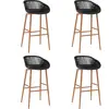 vidaXL Chaises de bar lot de 4 noir
