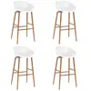 vidaXL Tabourets de bar lot de 4 blanc