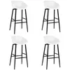 vidaXL Chaises de bar lot de 4 blanc