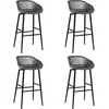 vidaXL Chaises de bar lot de 4 gris