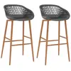 vidaXL Chaises de bar lot de 2 gris