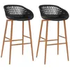 vidaXL Chaises de bar lot de 2 noir