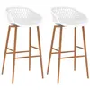 vidaXL Chaises de bar lot de 2 blanc