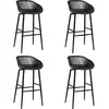 vidaXL Chaises de bar lot de 4 noir