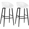 vidaXL Chaises de bar lot de 2 blanc