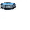 Piscine EXIT Stone ø300x76cm avec pompe filtrante - grise