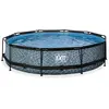 Piscine EXIT Stone ø360x76cm avec pompe filtrante - grise