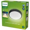 Philips by Signify Plafonnier DORIS - 6W - 2700 Kelvin - IP54 - Noir