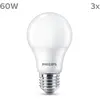 Philips pack de 3 ampoules LED E27, 60W, blanc chaud